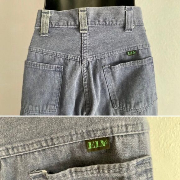 Vintage 1970s Ely Bell Bottoms Jeans with Cyclists High Waist Size 26 Sz S retro - Picture 8 of 10